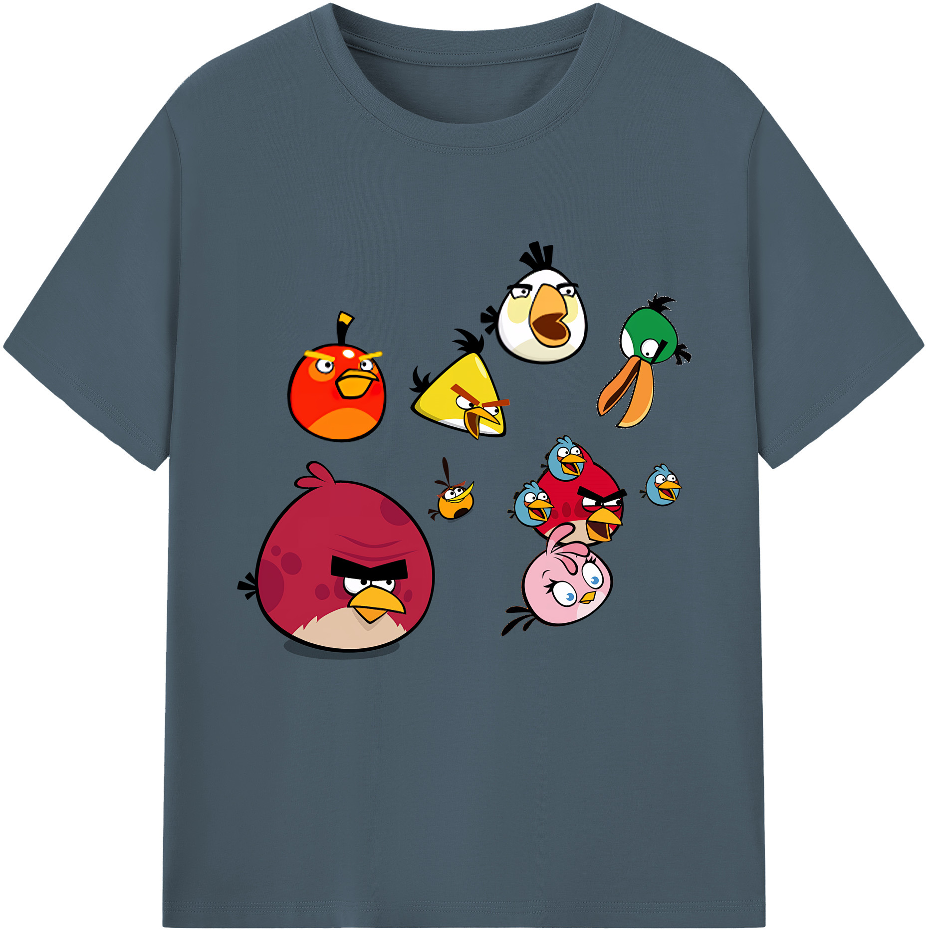 （画像用） Angry Birds アングリーバード 綿100％半袖Tシャツ（フロントプリント）